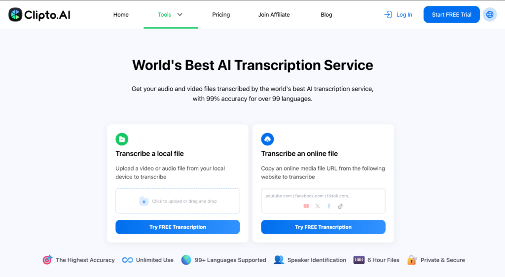 Clipto.AI: Audio Transcription for Mac Users