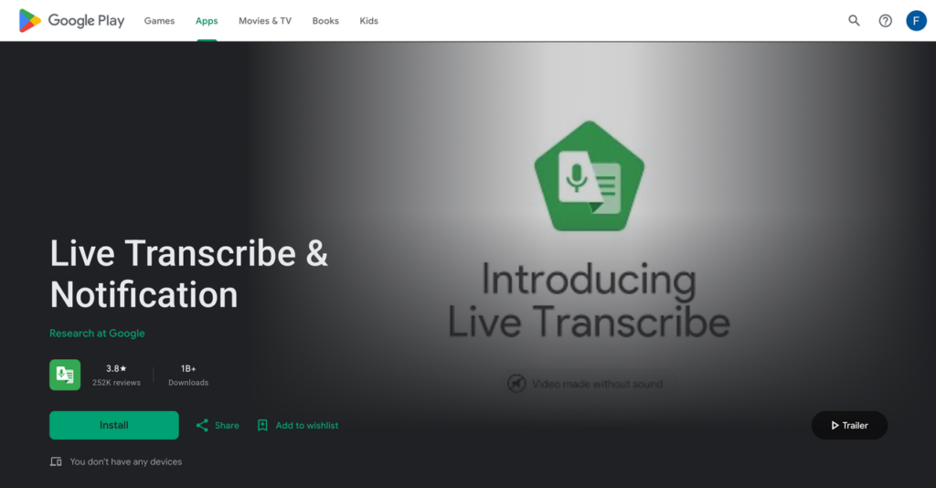 Google Transcript Android