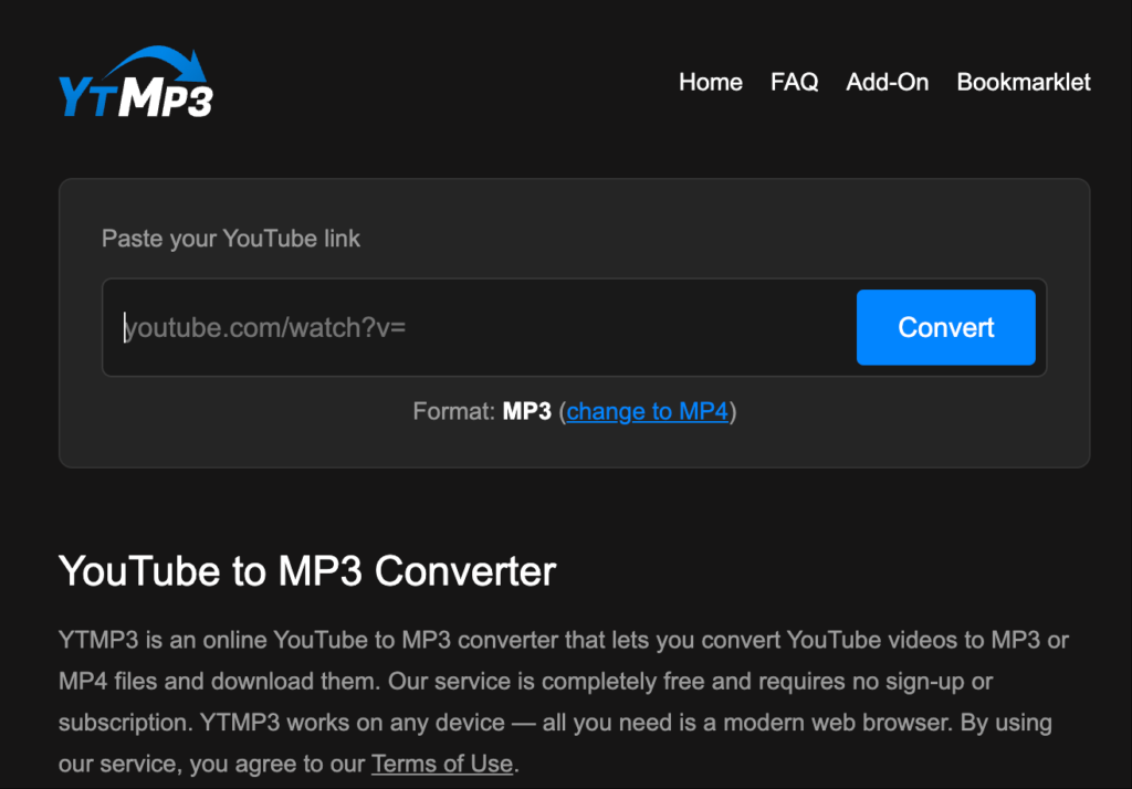 YTMP3 YouTube to MP3 Converter